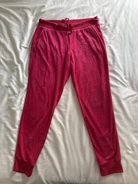 Juicy Couture Velour Pants Joggers Pink Women's Large Y2K Athleisure